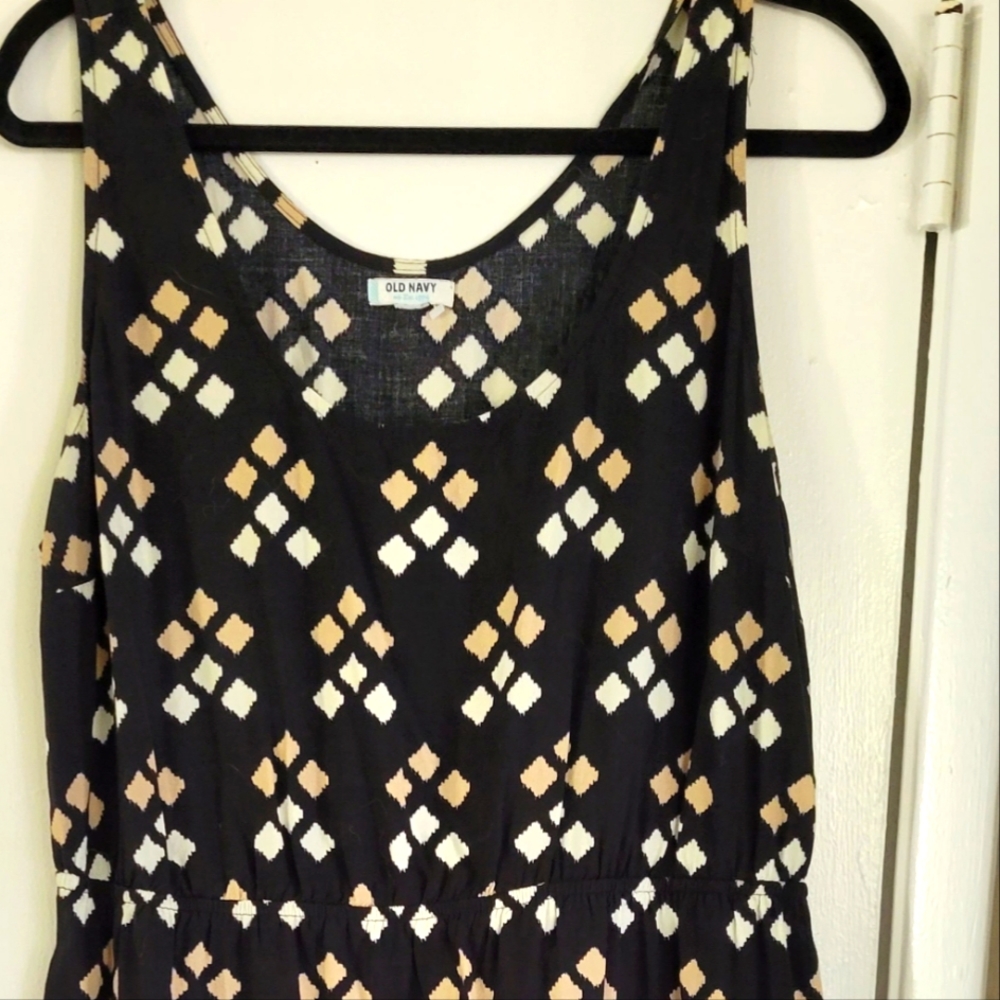 Old Navy lightweight, patterned midi dress, size LG